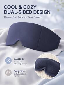 1pc Weighted Sleep Mask, Soft Breathable Pink Light Blocking Eye Cover With 72cm Adjustable Wrap, Dual-Sided Comfortable Blindfold For Night Sleep, Travel, Naps & Shift Work, Unisex Sleep Accessory For Men & Women - Gray-1pc - View 7