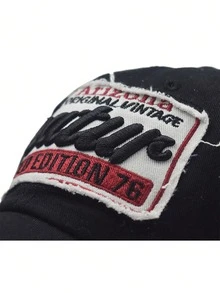 Black Unisex Embroidered Letter Baseball Cap, Adjustable Size, Versatile Baseball Cap Suitable For Daily Fashion And Street Wear - Black - View 5