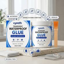 1Pc 300g/10.58oz Transparent Waterproof Glue With Brush, Invisible Finish Leak Repair Sealant For Bathroom Kitchen Tiles & Windows - Transparent Waterproof Glue - View 5