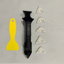 3 In 1 Caulking Tool 7Pcs Stainless Steel Caulk Remover Silicone Sealant Finishing Tool With Replaceable Pads Scraper For Kitchen Bathroom Tile Window Home Improvement DIY - View 10