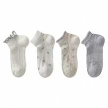 4 Pairs Cute Bow Ruffle Short Socks Women Soft Knit Lace Short Socks Sweet Lolita Style Ankle Socks - Multicolor - View 9