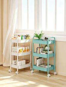 1pc Flexible Multi-Layer Rolling Storage Cart, No Electricity Required, Easy To Move, Suitable For Kitchen, Bathroom, Bedroom Organization, Compact Storage Solution, Bedroom Storage Rack, Portable Kitchen Storage Rack, Kitchen Accessories, Room Decor - Multicolor - View 8