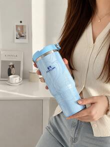 SCALON 30oz/900ML 1PC Large Capacity Insulated Tumbler With Handle And Straw, Portable Stainless Steel Vacuum Leak-Proof Drinking Cup, Ice Tumbler, Travel Mug, Stainless Steel Insulated Cold/Hot Cup, Coffee Cup, Suitable For Travel, School, Office, Outdoor, Gym, Home And Other Scenarios, Gift For Friends, Family, Holiday Gift, Birthday Gift (Includes Straw) Ideal Christmas/Halloween Gift, All Season Use - View 9