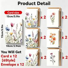 Greeting Cards And Envelopes 24 Pack Blank Greet Cards, Beautiful Blank Note Card, Perfect Stationary Set For All Occasions, 6 Assorted Floral Designs, 4" X 6" - Sets - View 5