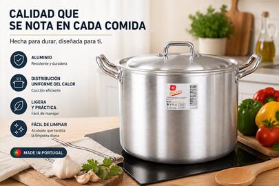 Shoppe  house - Olla Con Tapa y Asas de Aluminio