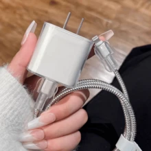 Pelindung Kabel Data Apple 20W Transparan Minimalis, Anti-Jatuh Anti-Patah, Pelindung Kabel Bening untuk Kabel Charger Apple 20W - Clear - View 2