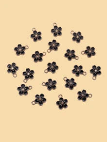 20pcs Fashion 3D Zinc Alloy Random Color Oil-Drip Fresh Cherry Blossom Pendant Small Flower Necklace Bracelet Earring Charm DIY Jewelry Accessories - Cherry Blossoms - View 12