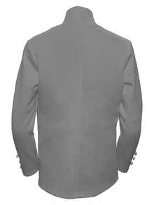 Blazer de punto elegante y de moda para mujer, gris oscuro, ajuste regular, con solapa, manga larga, frente abierto y detalles de botones, para ir al trabajo - Gris Oscuro - Ver 4