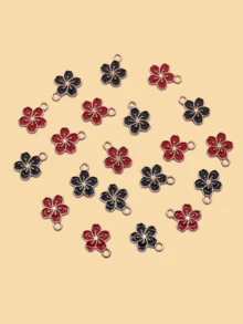 20pcs Fashion 3D Zinc Alloy Random Color Oil-Drip Fresh Cherry Blossom Pendant Small Flower Necklace Bracelet Earring Charm DIY Jewelry Accessories - Cherry Blossoms - View 11