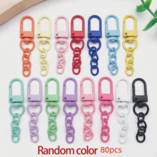 20 buah Aksesoris Gantungan Kunci Jepit Lobster Warna-warni, Kait Jepit Putar Logam Warna-warni dengan Cincin Kunci, Perlengkapan Perhiasan Buatan Tangan DIY - Gantungan kunci - View 15