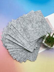 [20pcs]13*13cm Grey Square Felt Fabric, Soft Texture, Solid Color Minimalist Non-Woven Fabric, Kindergarten Art, Handmade Accessories Sewing Basic Material, Can Be Used For Holiday Decorations, Campus Crafts, Home Decor, Universal DIY Handmade Material - Grey Felt Fabric - View 3