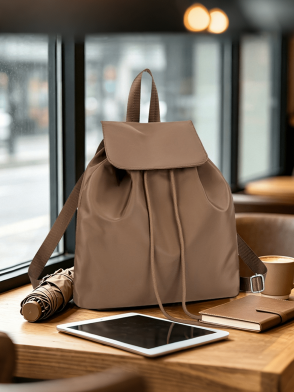 New Solid Color Minimalist Drawstring Women's Backpack, Lightweight Versatile Travel Bag Suitable For Daily Commute, Business Trips, Travel, College Student Backpack