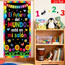 1pc Spanish Back To School Classroom Decoration Banner, Back To Campus Decoration, Polyester Fabric, Suitable For Back To School Day, First Day Of School, Indoor/Outdoor, Campus, Office, Classroom Decoration - A - View 4