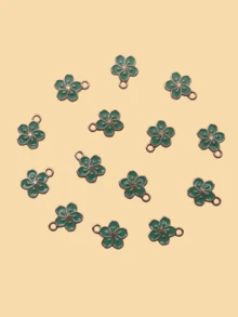 20pcs Fashion 3D Zinc Alloy Random Color Oil-Drip Fresh Cherry Blossom Pendant Small Flower Necklace Bracelet Earring Charm DIY Jewelry Accessories - Cherry Blossoms - View 15