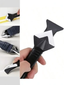 5-In-1 Multi-Function Scraper, Multi-Function Silicone Caulking Tool Set, All-Purpose Glass Glue Scraper, Scraper And Leveling Tool, Suitable For Tile Sealing, Grout Polishing, Floor Cleaning And Edge Trimming, Kitchen Accessories, Cleaning Tools - Multicolor - View 3