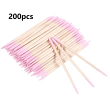 100/200/300/400/500/1000/2000 Pcs Double-Headed Wooden Nail Polish Wipes, Small Head Double-Headed Eyebrow Tattoo Beauty Tool Wipes, Approx. 100 Pcs/Pack (1/2/3/4/5/6/10/20 Pack) - Multicolor - View 8