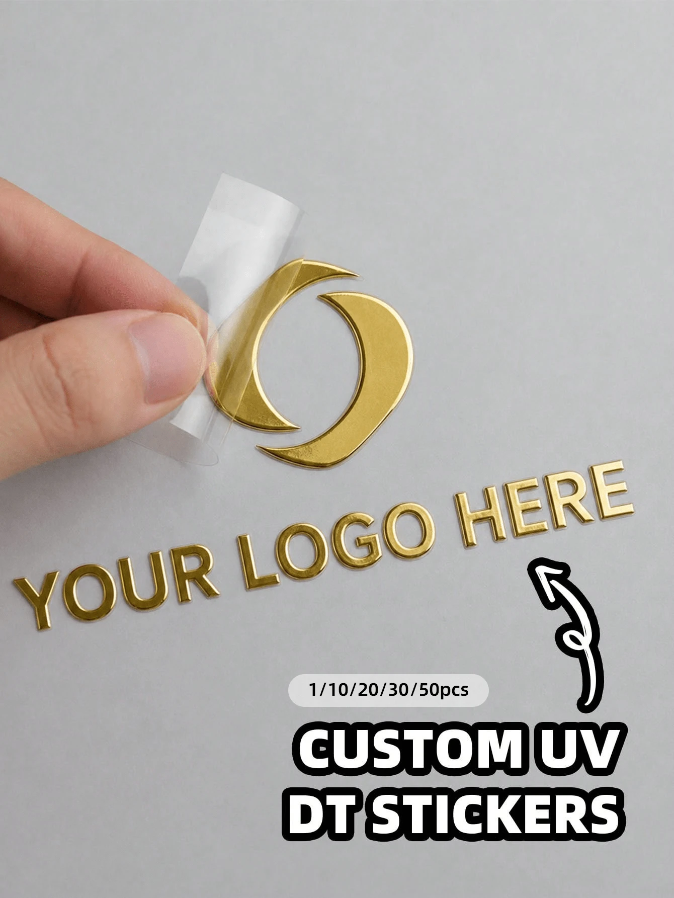 1/10/20/30/50pcs Personalized UV Transfer Stickers Customizable DIY Photo Logo Labels Waterproof Oil-Resistant Custom Vinyl Stickers Business Branding - Multicolor - View 1