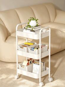 1pc Flexible Multi-Layer Rolling Storage Cart, No Electricity Required, Easy To Move, Suitable For Kitchen, Bathroom, Bedroom Organization, Compact Storage Solution, Bedroom Storage Rack, Portable Kitchen Storage Rack, Kitchen Accessories, Room Decor - Multicolor - View 5