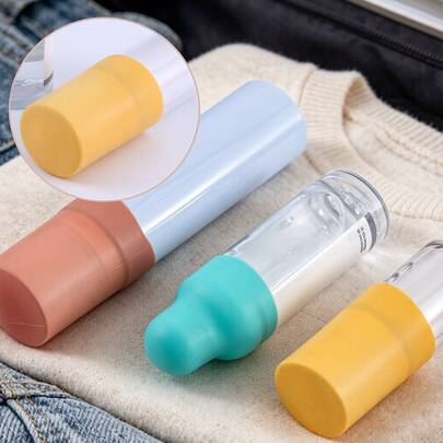 Tapas de silicona a prueba de fugas para viajes, cubiertas reutilizables de silicona suave para detener fugas en botellas de viaje de loción y lavado femenino mini, paquete de 4 en varios colores