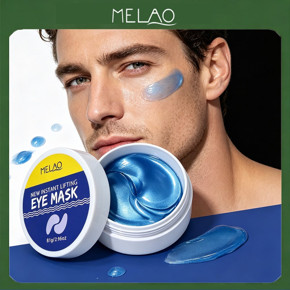Shein Men's Blue/Dark Melao Instant Lifting Gel Eye Mask 81G/2.96Oz, Anti-Aging Under Eye Patches, Reduce Puffiness, Circles & Fine Lines, Firm Tired Under Eye Skin