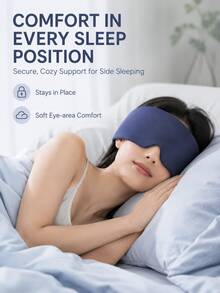 1pc Weighted Sleep Mask, Soft Breathable Pink Light Blocking Eye Cover With 72cm Adjustable Wrap, Dual-Sided Comfortable Blindfold For Night Sleep, Travel, Naps & Shift Work, Unisex Sleep Accessory For Men & Women - Gray-1pc - View 4