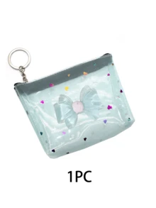 DIY Bowknot Accessories, Heart Print See-Through Coin Purse, See-Through Mesh Zipper Bag, Girls Teens Women Mini Small Wallet, Cute Sweet Cool Y2K Style Coin Purse, See-Through Card Holder Key Lipstick Earphone Jewelry Storage Bag, Handbag Inner Organizer Compartment, School Travel Daily Carry Bag, Fashion Accessories, Party Gift Promotional Giveaway Gift Choice - Multicolor - View 14