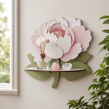 2D Flat, 1pc Bohemian Style Wall Shelf, Sunflower Floral Design, Suitable For Room, Living Room, Office, Flower Shop And B&B/Cafe Decoration - Plant/Toy Display Shelf - A - View 4