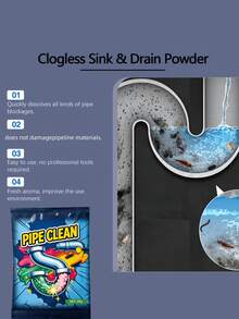 Pipe Unclogging Powder, Drain Unclogging Powder, Pipe Unclogging Agent, Drain Unclogging Agent, Pipe Cleaning Powder, Can Dissolve Hair, Soap Scum And Grease Clogging Kitchen Sink And Bathroom Drain Pipes, Wait 15-30 Minutes After Use For Effect. - Powdery - View 7