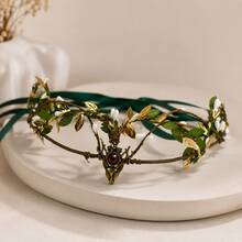 MESHUOKAI 1pc Handmade Twisted Branch Deer Elf Crown, Flower Bud Forest Fairy Headpiece, Suitable For Halloween Cosplay, Nature Theme Party And Photo Shoot - Multicolor - View 6
