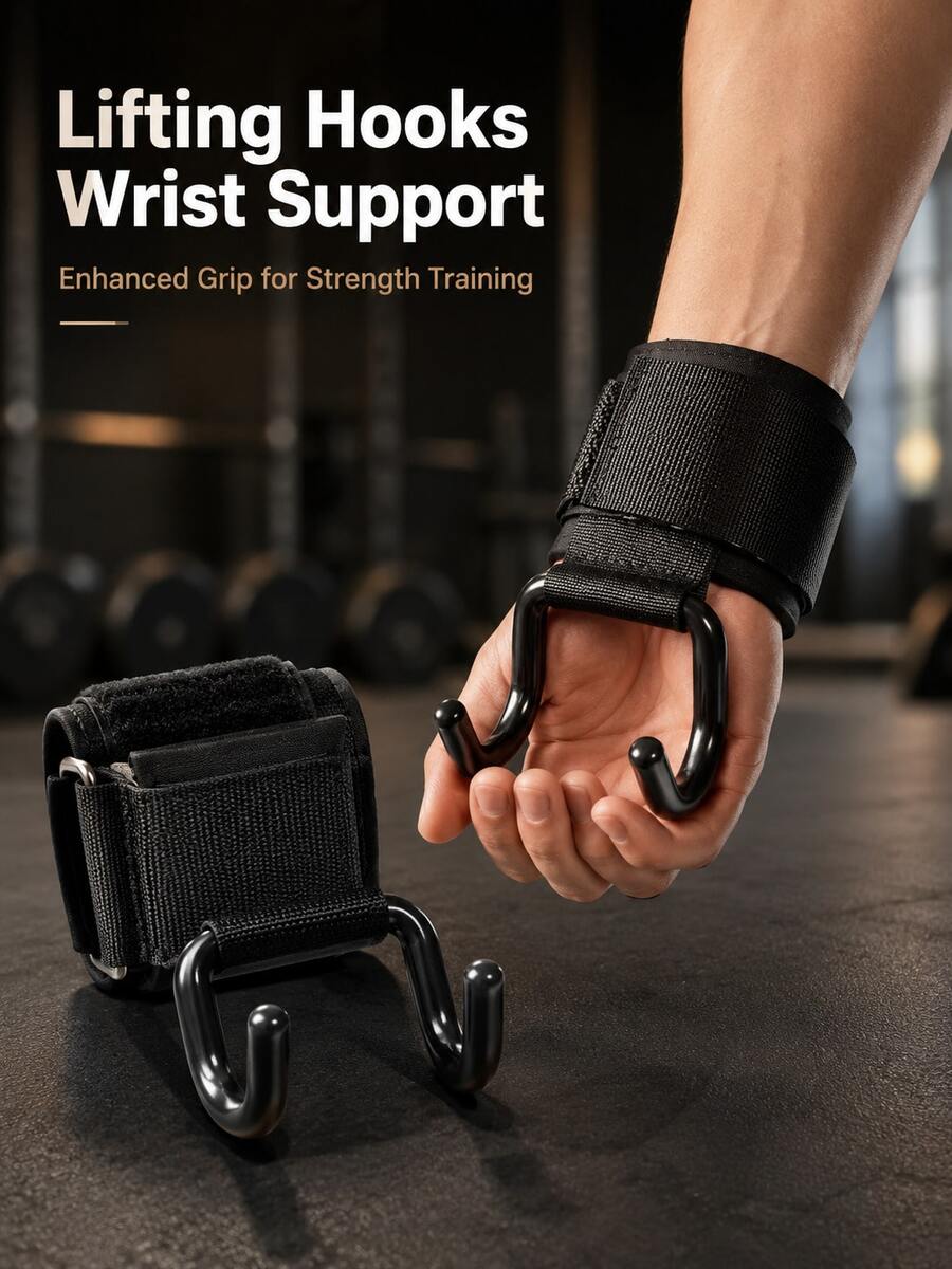 Thickened Pull-Up Assist Hook, Dual Hook Pull-Up Assist, Stable Steel Hook, Thickened Wrist Padding - Softer Touch, Wider Hook - Higher Stability, Longer Hook And Loop Strap - Broader Applicability, Professional Hand Protection Equipment