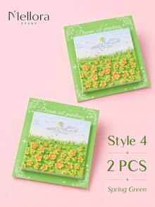 2PCS Selectable Oil Painting Landscape Self-Adhesive Sticky Notes, 30 Sheets Per Pad Removable Scenery Memo Paper For Household Office Document Marking & Daily Journal Annotation - Multiple Styles - View 12