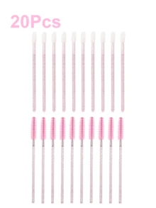 400/200/100/20Pcs Spoolies Mascara Wand And Lip Brush Disposable Lash Brushes For Eyelash Extensions, Lipstick Lip Gloss Wands Applicator Tool (Crystal Pink) - Pink - View 11