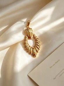 Multi-Style Y2K Fluid Pleated 304 Stainless Steel DIY Pendant, Abstract Curved Twisted Hollow Stackable Collarbone Chain Accessory, Niche Handmade Customized Jewelry Suitable For Campus, Commute, Island Vacation, Date, Birthday Gift, Stainless Steel Material, Skin-Friendly And Sweat-Resistant - Multicolor - View 4