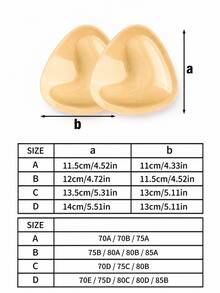 1 Pair Double-Sided Adhesive Triangle Breast Pads, Reusable Push-Up Pads, Suitable For Strapless Bras, Bikinis, Swimsuits, Sports Bras, Invisible Support - Multicolor - View 8