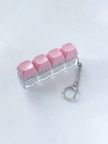 4-Button Magic Cube Stress Relief Toy,Creative Keyboard Pendant Ornament,Keyboard-Shaped Adult Stress Relief Keychain,Focus And Relaxation Zipper Keychain,Suitable As Birthday Gift,Gothic Y2K Style Lanyard ID Card Holder,Classroom Reward,Bag Charms - Upgraded Version - View 9