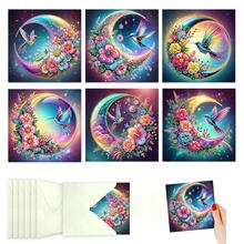 6pcs Diamond Painting Greeting Card Kit, Cake, Bird, Drift Bottle, Elephant Theme, Paper Material With Round Crystal Rhinestone Embellishments, Suitable For Christmas Eve Gift Card, Birthday Gift - 6Pcs - View 16