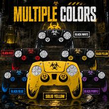 Crimson Bio Hazard Contamination Warning Controller Skin Cover For Playstation 5 Controller, RALAN 1 Controller Protector Case+2 Customised Thumb Grips Caps +Customised Stickers - View 7