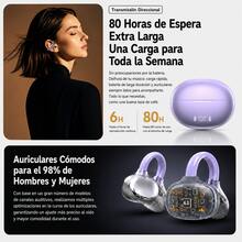 Wireless Bluetooth Earbuds, High-Resolution HD Audio, Sports, Ear Hook Design, Comfortable - Purple - View 8