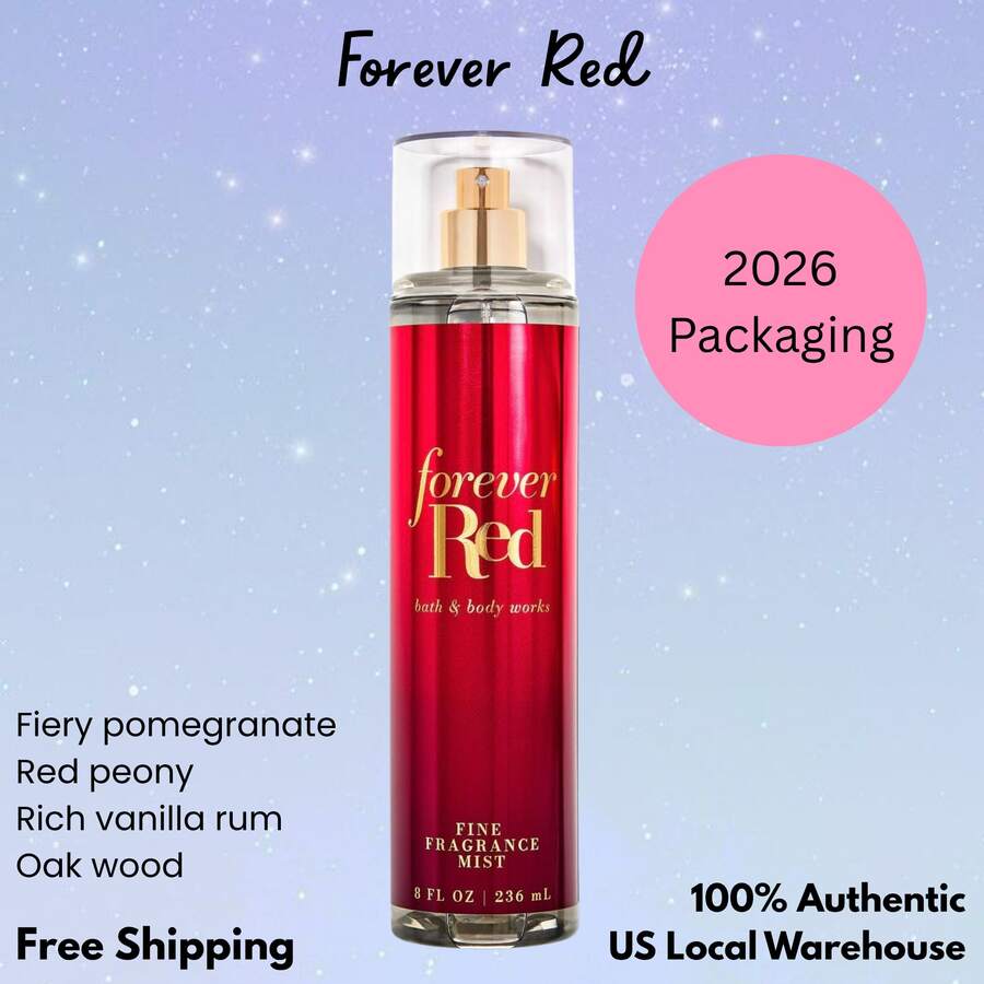 Bruma de fragancia de Bath & Body Works - Paquete de 1 (Tamaño completo - 8 OZ) - Por siempre rojo - Ver 1