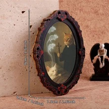 1pc Wooden Photo Frame Fridge Magnet, Exorcist Cat Pattern Fridge Magnet - Suitable For Home, Office, Study Room Fridge Decoration - Fridge Magnet! - one-size - View 10