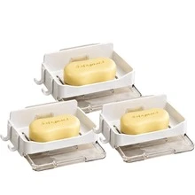 1/3pcs Soap Box Storage Rack, No-Drill Wall-Mounted Bathroom Soap Holder With Drainage, Soap Rack - Multicolor - View 11