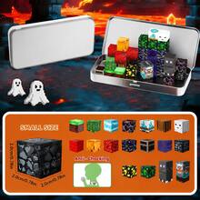 40pcs Magnetic Building Blocks Toy Set, Includes Fun Character Cubes - Lava Adventure Theme To Unleash Endless Imagination, Comes With Portable Iron Box, STEM Sensory Educational Toy, Creative Birthday & Holiday Gift For Boys & Girls 3+ Years Old - Multicolor - View 8