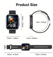 NcmRyu Set Jam Tangan Pintar Olahraga + Earphone, Layar HD 1,83 Inci, Jam Tangan Pintar Unisex, Baterai 260mAh, Senter Luar Ruangan, Berbagai Mode Olahraga, Jam Tangan Pintar Multifungsi, Jam Tangan Pintar Gaya Olahraga Kompatibel dengan Android dan iOS - View 7
