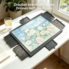 1 X 1000-Piece Puzzle Board With Drawers, Large Felt Puzzle Table, Portable Puzzle Board With 6 Drawers For Classification And Storage, Suitable For Family Puzzle Games. (Puzzle Not Included) - Multicolor - View 8