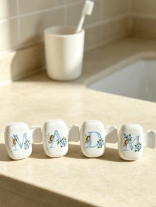 Little Elf Blue Letter Toothbrush Holder - Toothbrush Cover, Cute Design Travel And Home Storage Box With Transparent Lid, Protects Toothbrush Head, Compact Portable Design Convenient To Carry, Protects Toothbrush Head, Features Dual Drainage And Ventilation, Suitable For Home, Dorm And Travel Use | Cute Toothbrush Head Storage Box, Suitable For Bathroom Storage, Suitable For Home And Dorm Use, Back To School, Outings, Back To School, Teacher Gift - Multicolor - View 4