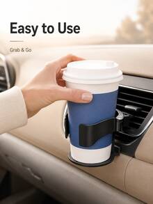 Car Air Vent Cup Holder, Multi-Function Beverage & Coffee Cup Holder, Stable Anti-Shake Convenient Placement, Car Interior Storage Accessory, Universal Black Cup Holder - A - View 6