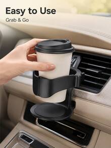 Car Air Vent Cup Holder, Multi-Function Beverage & Coffee Cup Holder, Stable Anti-Shake Convenient Placement, Car Interior Storage Accessory, Universal Black Cup Holder - A - View 7