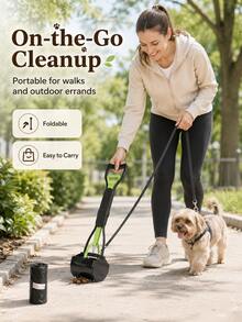 This Foldable Pet Poop Scooper Is Available In Multiple Colors, Allows You To Clean Up Pet Waste Without Bending Over, Frees Your Hands, Suitable For Backyard Lawns, Outdoor Walks And Daily Pet Cleaning - Multicolor - View 5