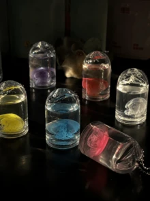 Cute Mini Jellyfish Keychain, Transparent Ocean Y2K Style Bag Charm, Adorable Pendant, Suitable For Backpacks, Handbags, Car Keys, Perfect Birthday Gift For Women And Girls - Multicolor - View 3