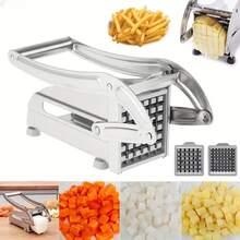Stainless Steel French Fry Cutter, Manual Potato Dicer, Multi-Function Cucumber And Carrot Slicer And Dicer, Kitchen Gadget - Silver - View 6